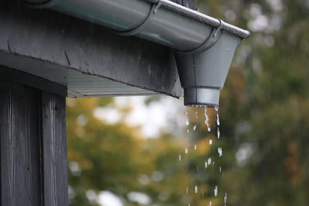 close up of a gutter system