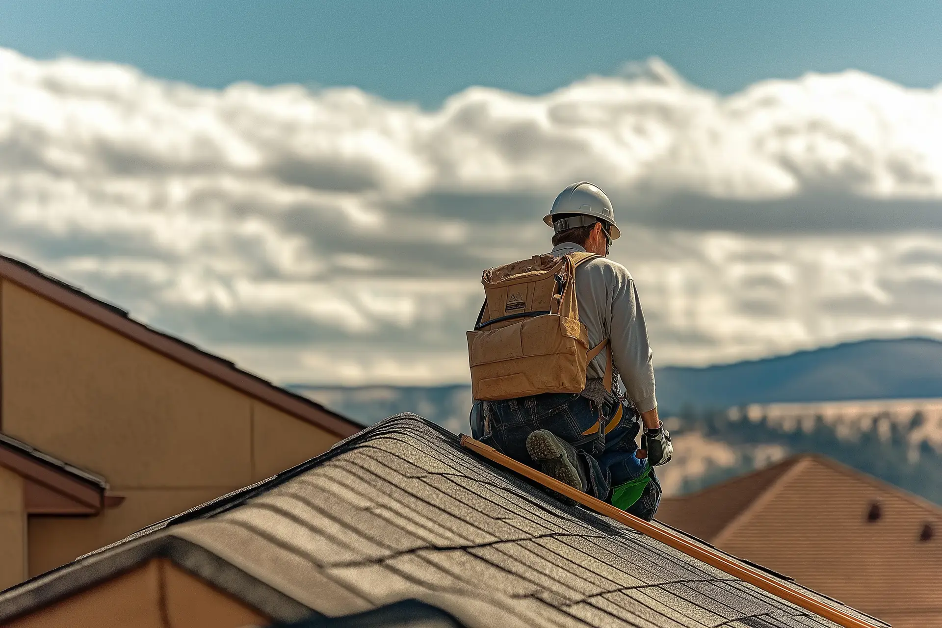 roofer working on roof in Idaho