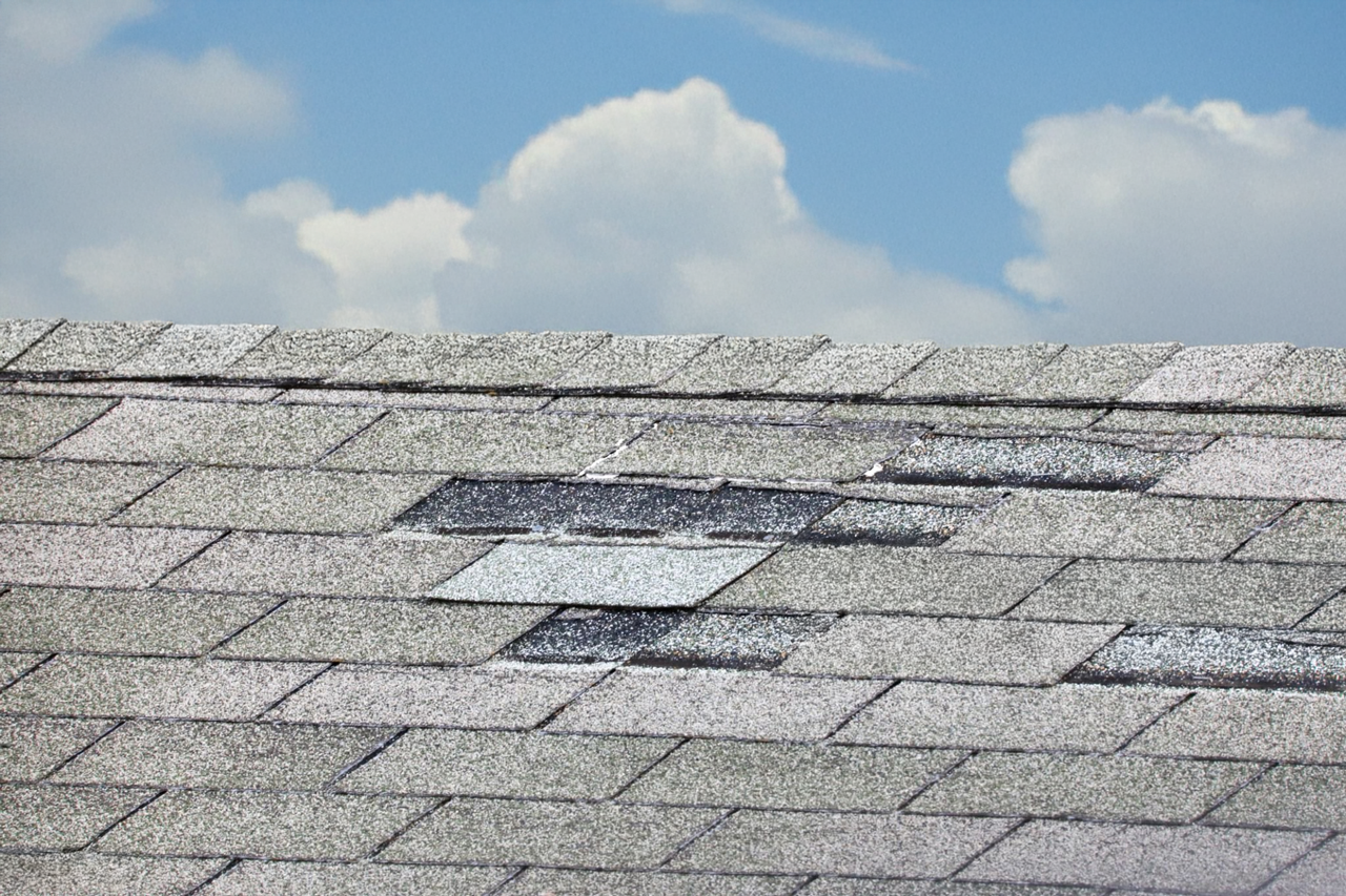 damaged shingles on roof